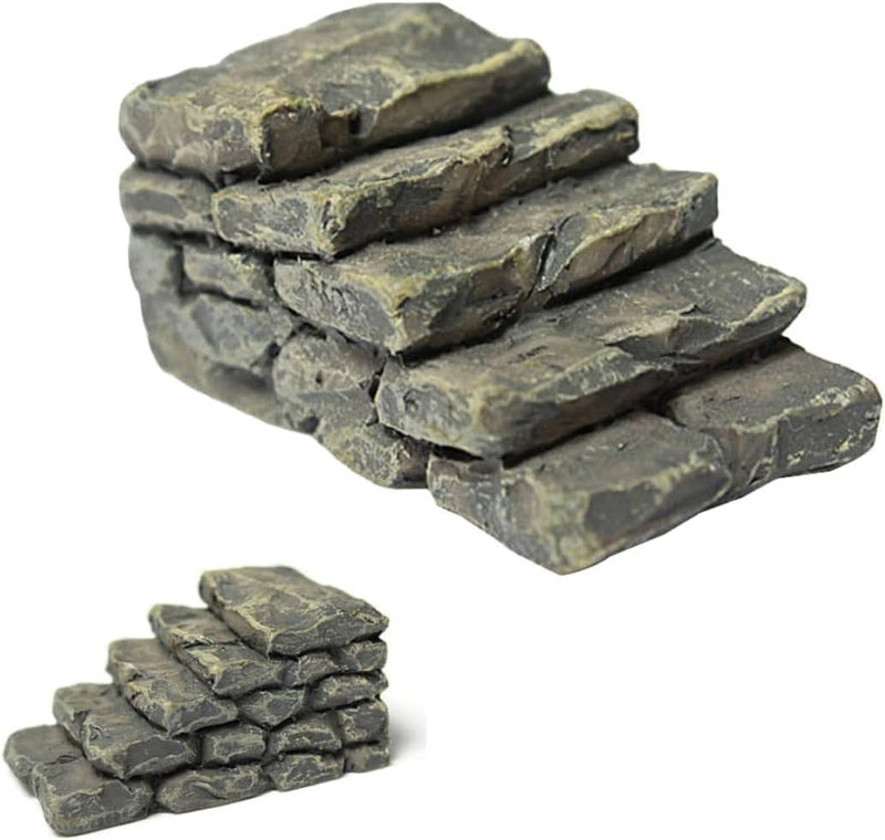 aoukoslt 2Pcs Mini Resin Bridge Stair Stone Straight Bridge Stairs Stone Steps Garden Fairy Ornament Flower Pot Plant Micro Landscaping Decor Bonsai Craft Stairs Outdoor Statues Outdoor Decor, Decorations - Image 1